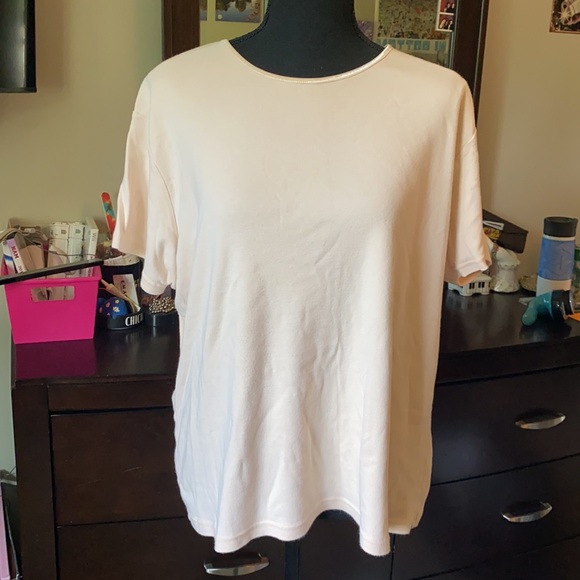 J.Jill 2X 100% Cotton Light Pink Short Sleeve Shirt - Picture 1 of 6